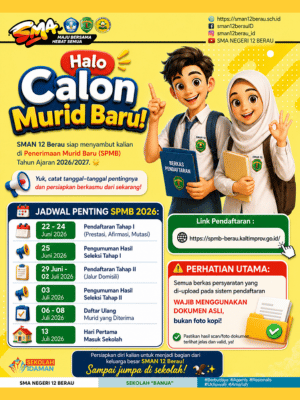 Petunjuk Operasional Sistem Penerimaan Murid Baru (SPMB) SMA Negeri 12 Berau Tahun Ajaran 2026/2027